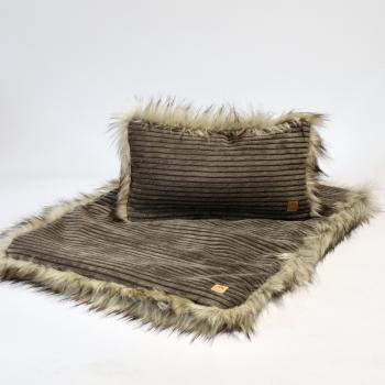 Preview: Hundedecke mit Kunstfell FiouStar Cord Cedar